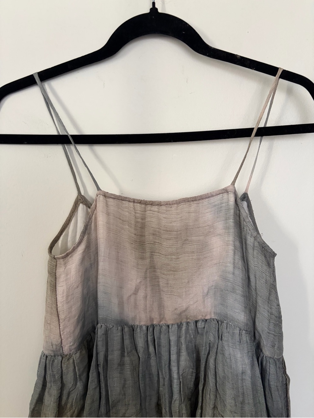 Horses Atelier Silk-Linen Earthy bohemian ombre slip dress - Size 1/ S - Picture 12 of 13